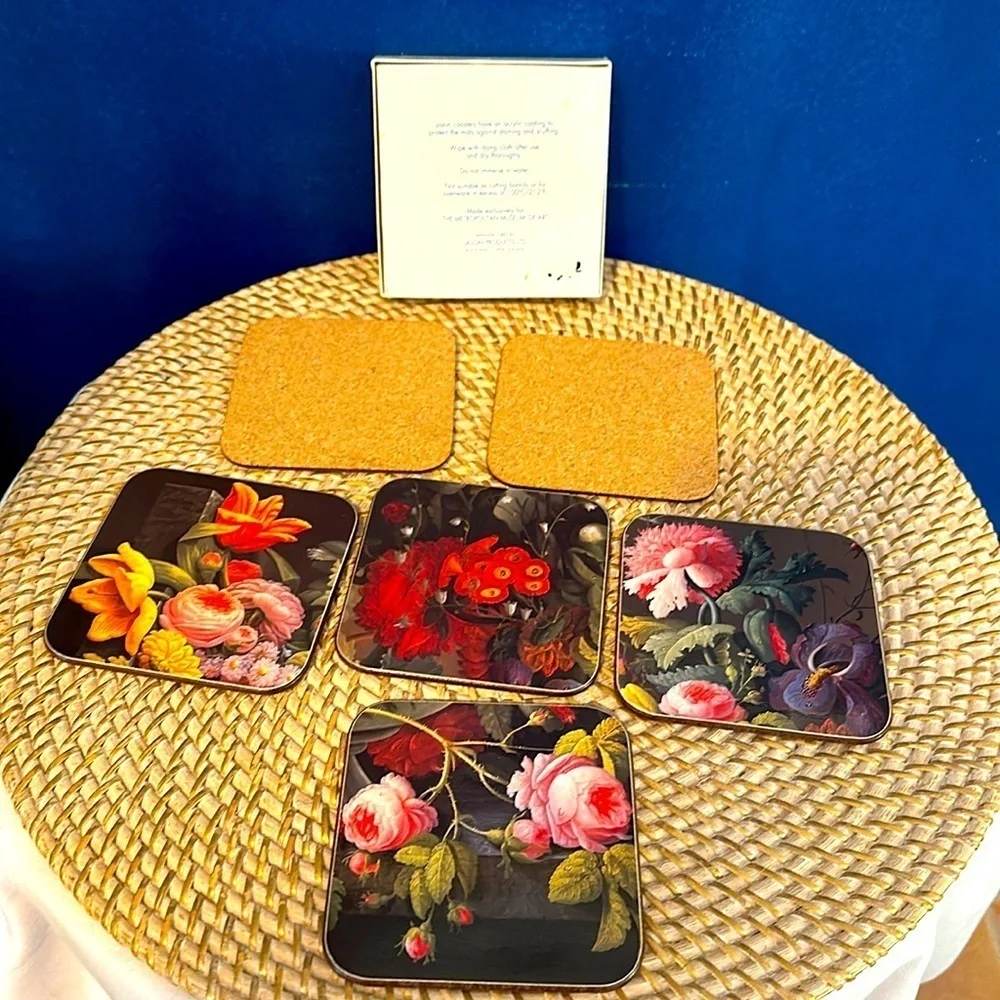 Vintage New In Box The Metropolitan Museum Of Art Jason Coaster Set Of 6 Peonies